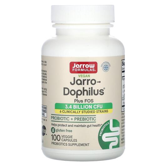 Основное фото товара Jarrow Formulas, Пробиотики, Jarro-Dophilus Plus FOS, 100 капсул