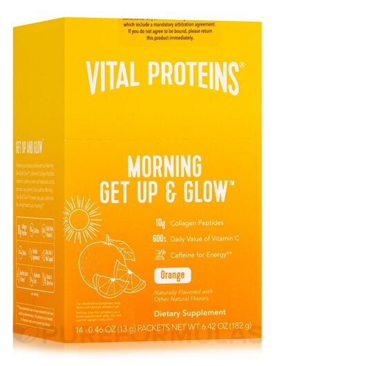 Основне фото товара Vital Proteins, Morning Get Up And Glow, Колаген, 14 стіків