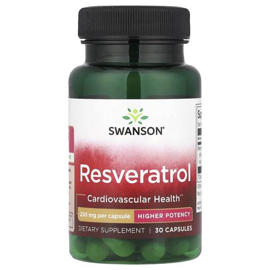 Основне фото товара Swanson, Resveratrol 250 mg, Ресвератрол, 30 капсул