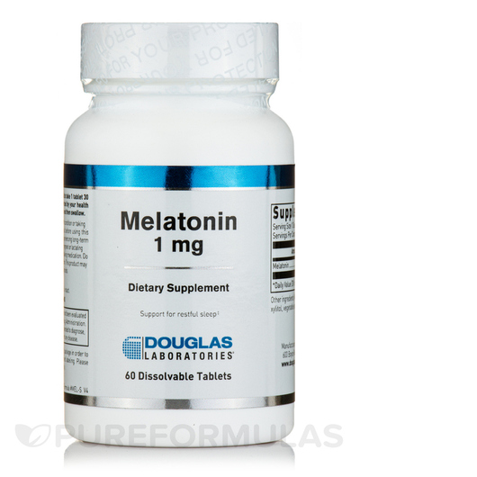Основне фото товара Douglas Laboratories, Melatonin 1 mg, Мелатонін, 60 таблеток