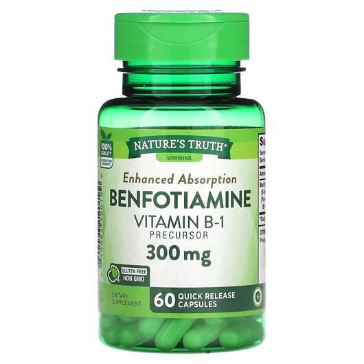 Основное фото товара Nature's Truth, Бенфотиамин, Benfotiamine 300 mg, 60 капсул