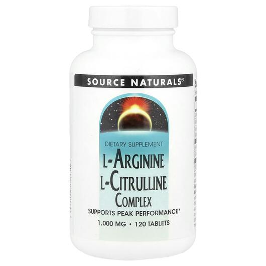 Основне фото товара L-Arginine L-Citrulline Complex 1000 mg, L-Аргінін, 120 таблеток