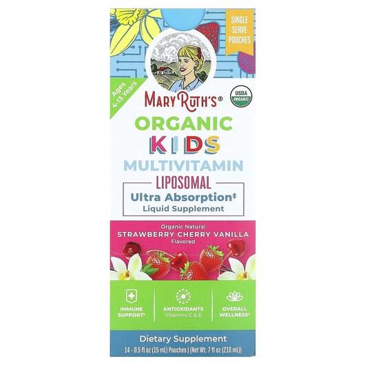 Основне фото товара Organic Kids Multivitamin Liposomal Ages, Вітаміни для дітей, 15 