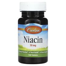 Niacin 50 mg Витамин B3 Ніацин Carlson 100 таблеток