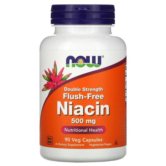 Основне фото товара NOW, Niacin Double Strength 500 mg, Ніацин 500 мг, 90 капсул