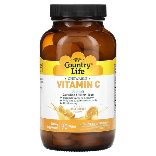 Основне фото товара Vitamin C Chewable Juicy Orange 500 mg, Вітамін C, 90 Wafers
