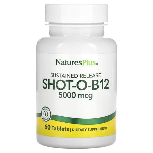 Основне фото товара Sustained Release Shot-O-B12 5000, Вітамін B12 Кобаламін, 60 табл