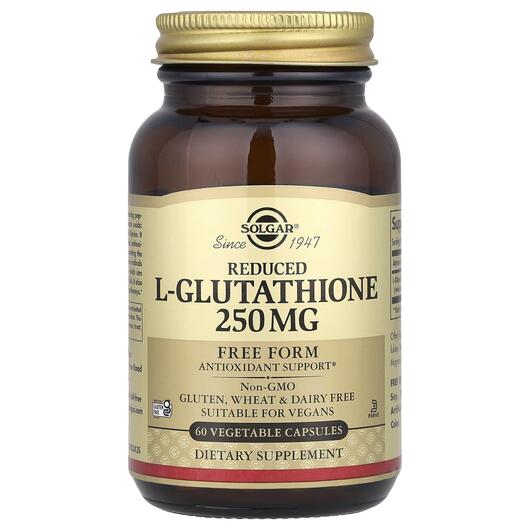 Основне фото товара Reduced L-Glutathione 250 mg, L-Глутамін 250 мг, 60 капсул