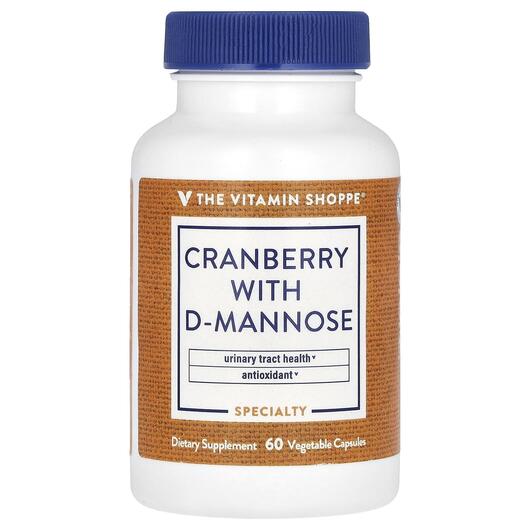 Основне фото товара TheVitaminShoppe, Cranberry with D-Mannose, Журавлина, 60 капсул