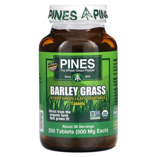 Основне фото товара Pines International, Barley Grass, Ячмінь, 250 таблеток