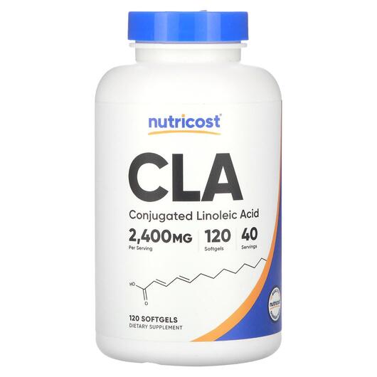 Основне фото товара Nutricost, CLA 2400 mg, Лінолева кислота, 120 капсул