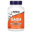 Фото товару NOW, GABA 750 mg, ГАМК 750 мг, 100 капсул