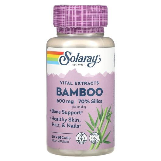 Основне фото товара Solaray, Bamboo Vital Extract 600 mg, Бамбук 600 мг, 60 капсул