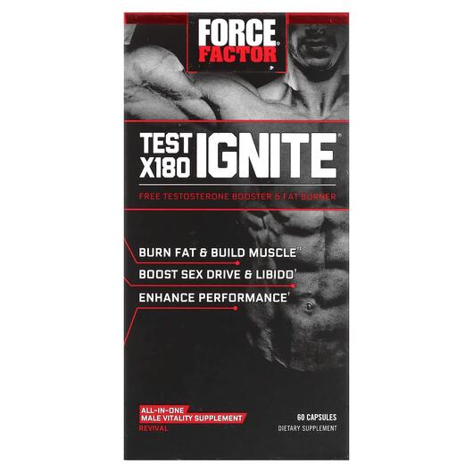 Основне фото товара Test X180 Ignite Free Testosterone, Бустер Тестостерону, 60 капсу