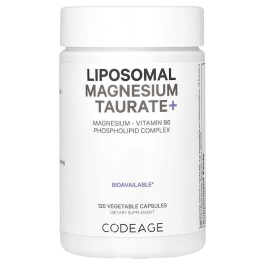 Основне фото товара CodeAge, Liposomal Magnesium Taurate+, Магній Таурат, 120 капсул