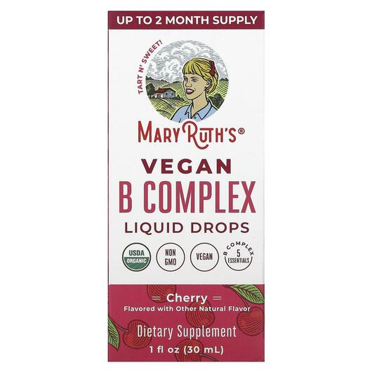 Основне фото товара Vegan B Complex Liquid Drops Cherry, B-комплекс, 30 мл