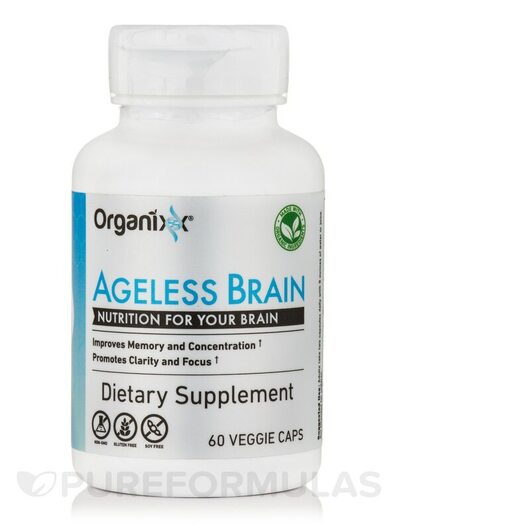 Основне фото товара Organixx, Ageless Brain, Підтримка мозку, 60 капсул