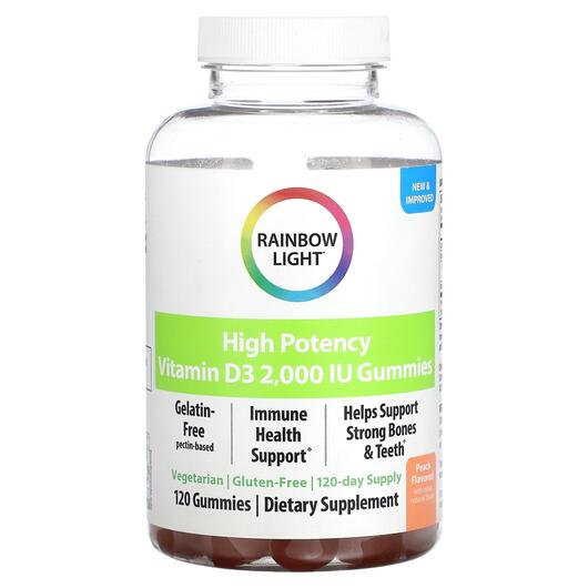 Основне фото товара High Potency Vitamin D3 Peach, Вітамін D3 Холекальциферол, 120 та