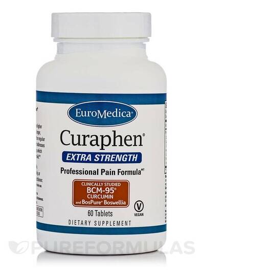 Основне фото товара EuroMedica, Curaphen Extra Strength, Куркумін, 60 таблеток