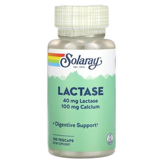 Основне фото товара Solaray, Lactase, Фермент Лактаза, 100 капсул