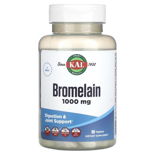 Основне фото товара KAL, Bromelain 1000 mg, Бромелайн, 90 таблеток