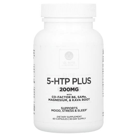 Основне фото товара Elite 5-HTP Plus, 5-гідрокситриптофан, 60 капсул