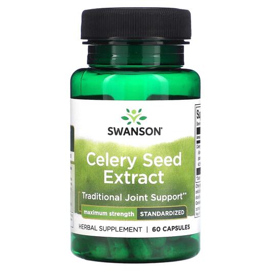 Основне фото товара Swanson, Celery Seed Extract Maximum Strength, Селера, 60 капсул