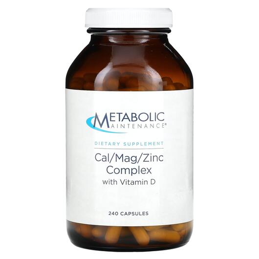 Основне фото товара Cal/Mag/Zinc Complex with Vitamin D, Кальцій Магній, 240 капсул