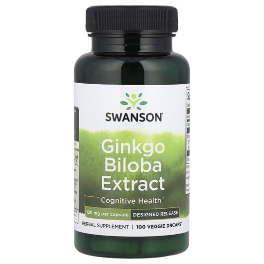 Основне фото товара Swanson, Ginkgo Biloba Extract, Гінкго Білоба, 100 капсул