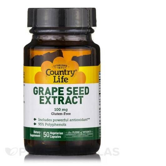 Основне фото товара Grape Seed Extract 100 mg, Екстракт виноградних кісточок, 50 капс