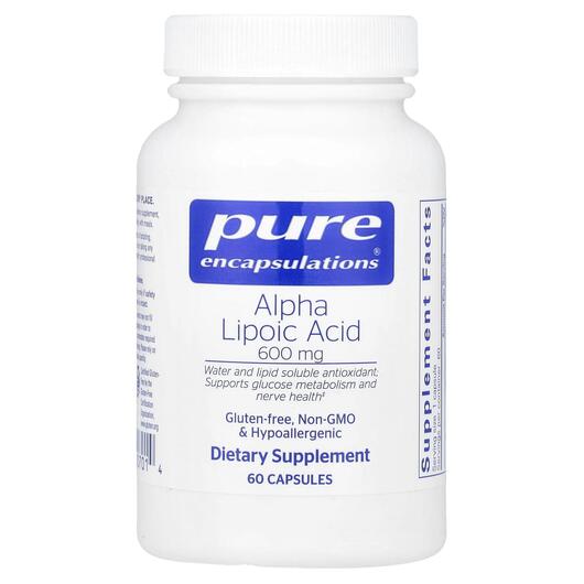 Основне фото товара Alpha Lipoic Acid 600 mg, Альфа-ліпоєва, 60 капсул