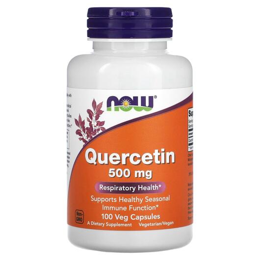 Основне фото товара NOW, Quercetin 500 mg, Кверцетин 500 мг, 100 капсул