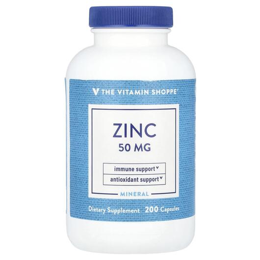 Основне фото товара TheVitaminShoppe, Zinc 50 mg, Цинк, 200 капсул