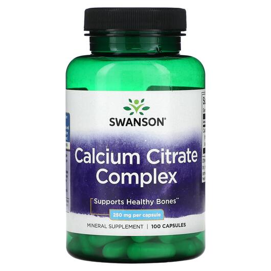 Основне фото товара Swanson, Calcium Citrate Complex 250 mg, Кальцій, 100 капсул