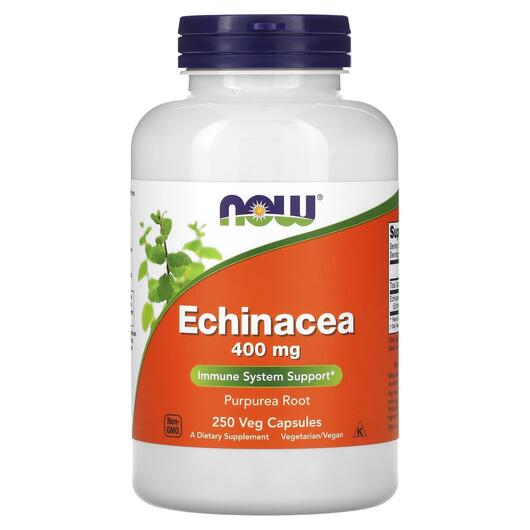 Основне фото товара NOW, Echinacea 400 mg, Ехінацея 400 мг, 250 капсул