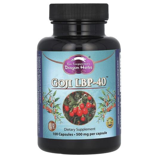 Основне фото товара Dragon Herbs, Goji LBP-40 500 mg, Трави, 100 капсул