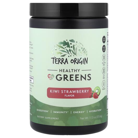 Основне фото товара Terra Origin, Healthy Greens Kiwi Strawberry, Супергрінс, 315.6 г
