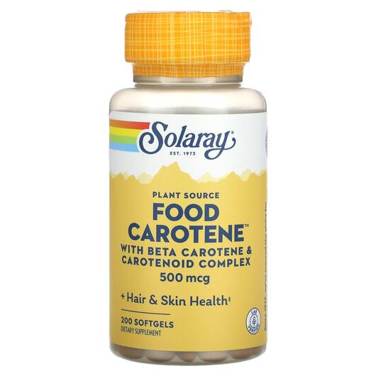Основне фото товара Plant Source Food Carotene 500 mcg, Вітамін А Ретінол, 200 капсул