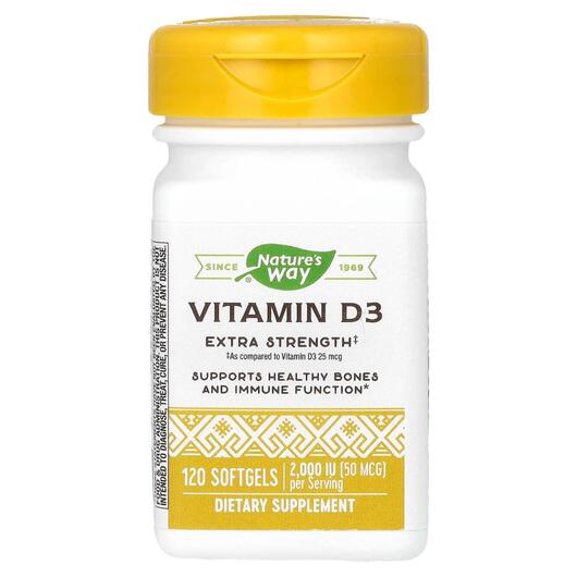 Основне фото товара Vitamin D3 Extra Strength 2000, Вітамін D3 Холекальциферол, 120 к