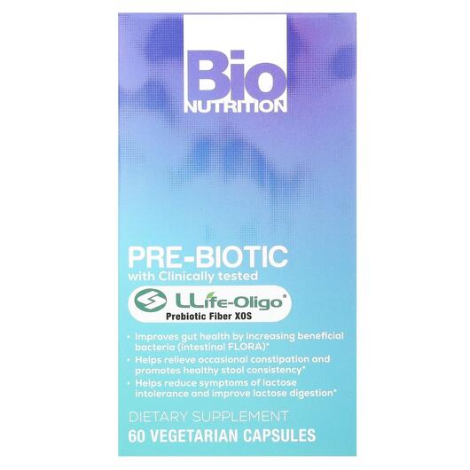 Основне фото товара Bio Nutrition, Pre-Biotic, Пребіотики, 60 капсул