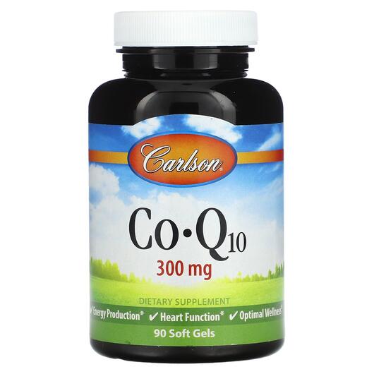 Основне фото товара Carlson, CoQ10 300 mg, Коензим CoQ10, 90 капсул