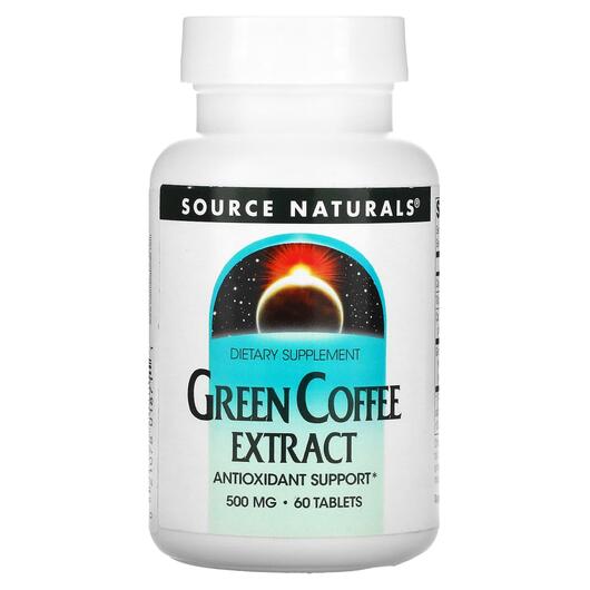 Основне фото товара Green Coffee Extract 500 mg, Екстракт Зеленої кави, 60 таблеток