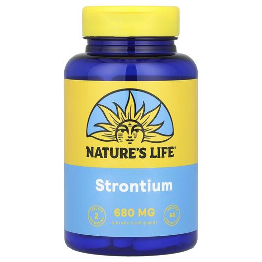 Основне фото товара Natures Life, Strontium 680 mg 60, Стронцій 680 мг, 60 таблеток