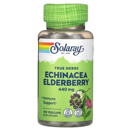 Основне фото товара True Herbs Echinacea Elderberry 440 mg, Ехінацея, 100 капсул