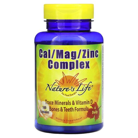 Основне фото товара Natures Life, Cal/Mag/Zinc Complex, Кальцій Магній, 100 капсул