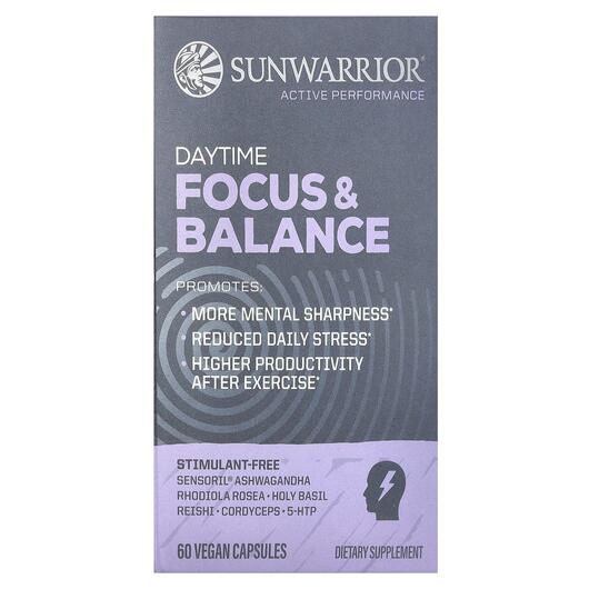 Основне фото товара Sunwarrior, Daytime Focus & Balance, Підтримка мозку, 60 капс