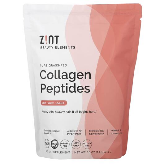 Основне фото товара Zint, Grass-Fed Beef Collagen, Колаген з яловичини, 454 г
