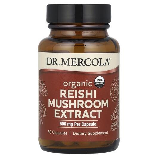 Основне фото товара Organic Reishi Mushroom Extract 500 mg, Гриби Рейші, 30 капсул
