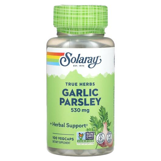 Основне фото товара Solaray, Garlic Parsley 530 mg, Екстракт Часнику, 100 капсул