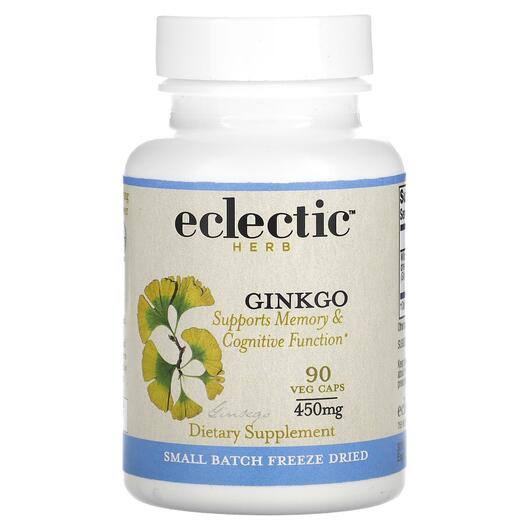 Основне фото товара Eclectic Herb, Ginkgo 450 mg, Гінкго Білоба 450 мг, 90 капсул